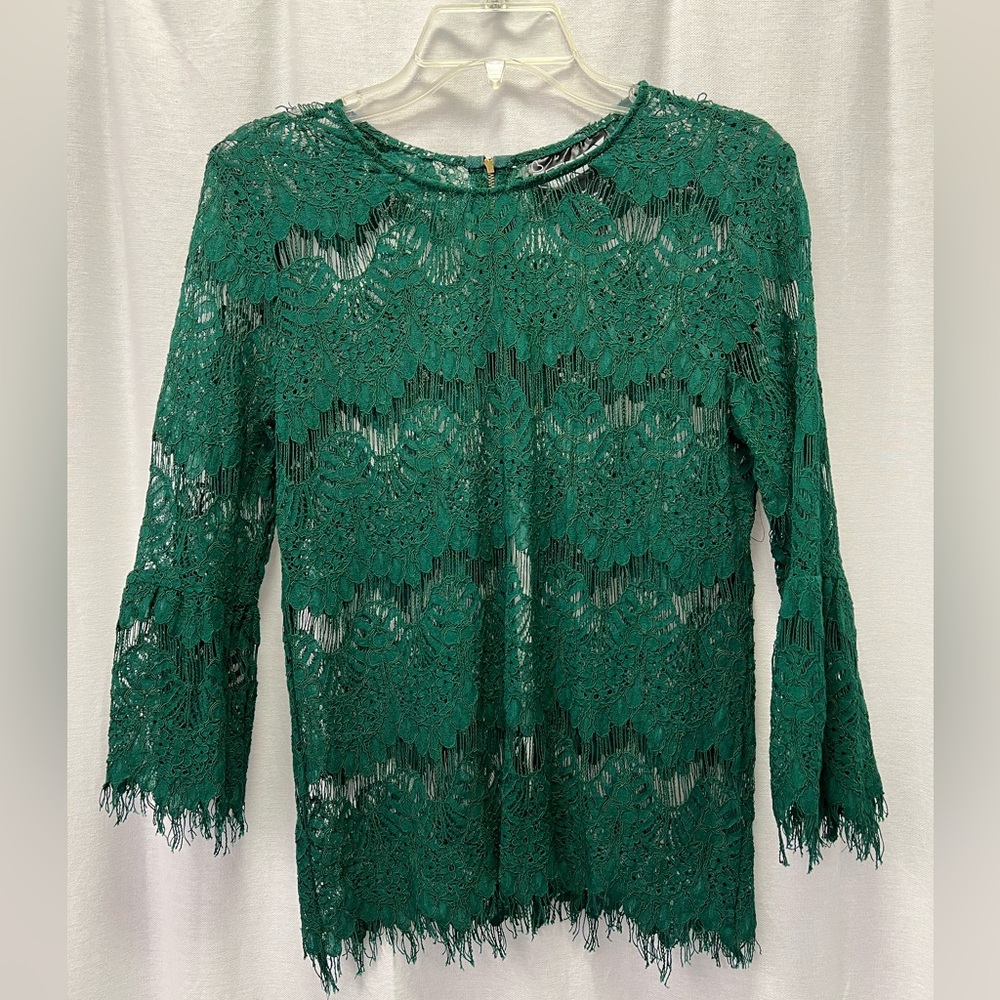 Emerald Green Lace Top